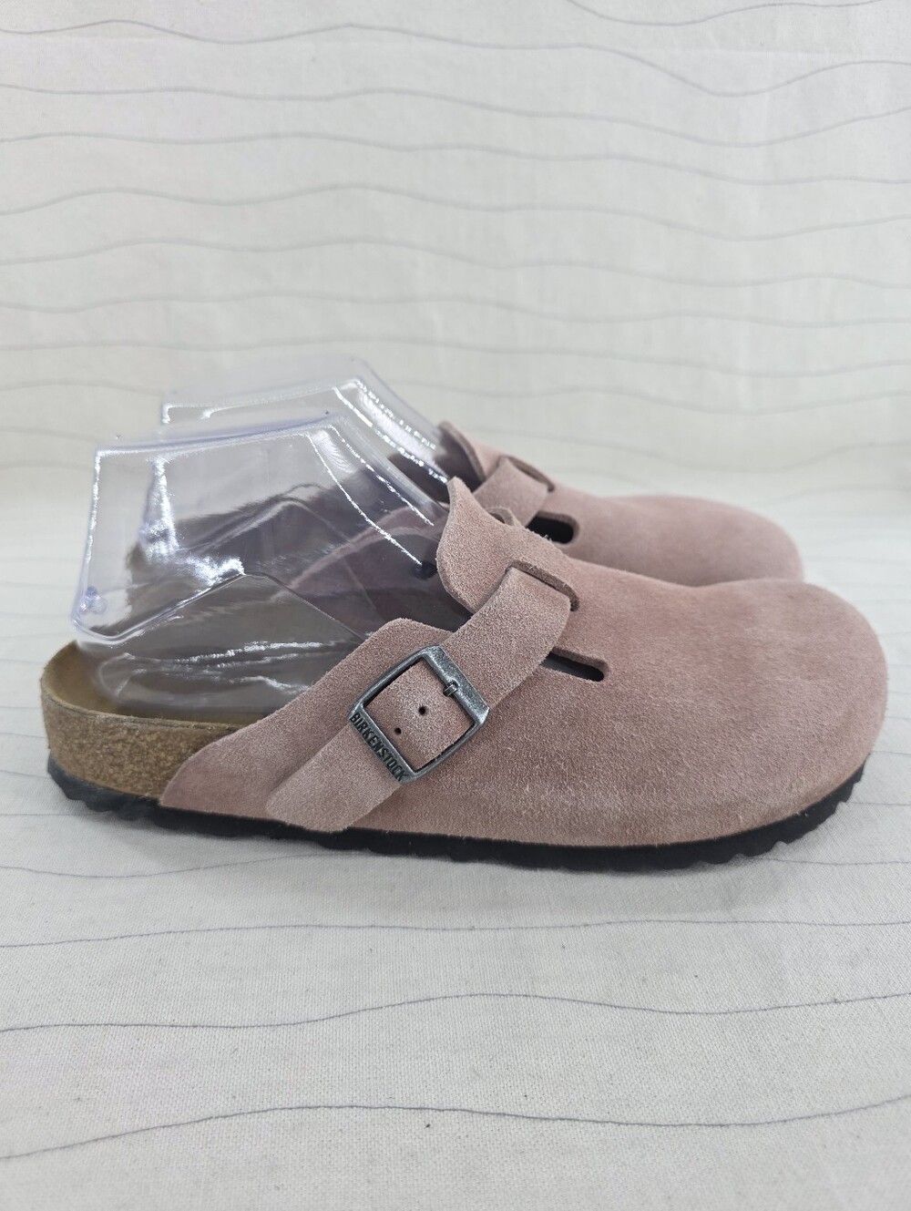 Birkenstock Womens Boston Light Rose Suede Leather Clogs Slip On Shoes Sz 40 EU